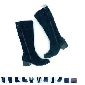 Size 9 Naturalizer black tall genuine suede Demi boots